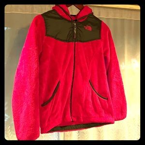 Girls North Face fuzzy jacket